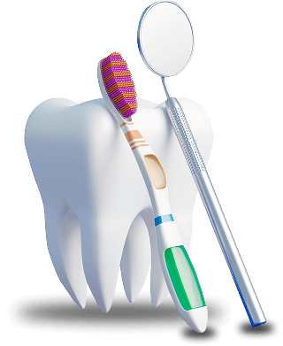 Tooth Care Essentials Toothbrush and Dental Mirror with Healthy Molar