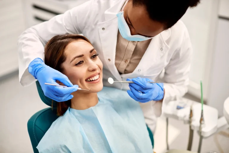 Woman visiting for dental procedure